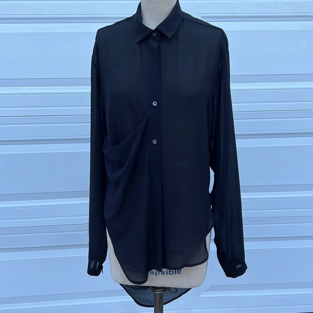 Sheer black blouse - OAK - L